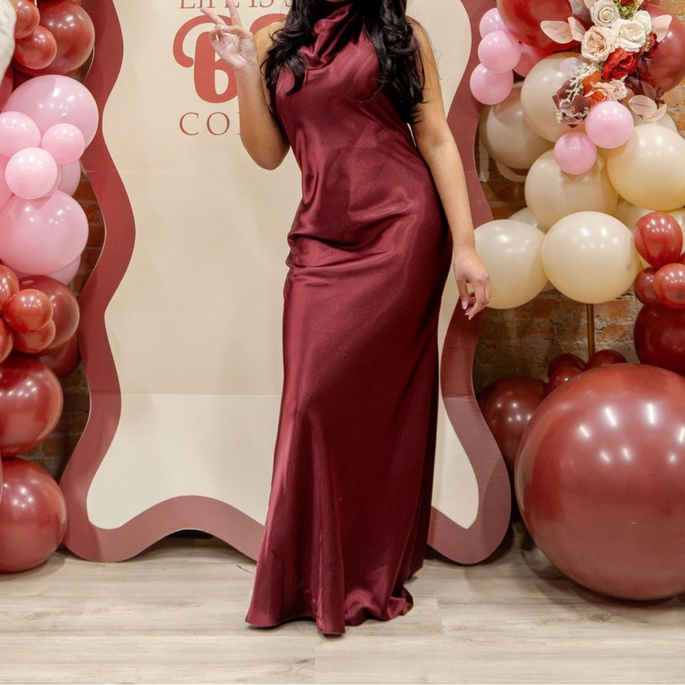 Betsy & Adam Deep Red Maxi Dress